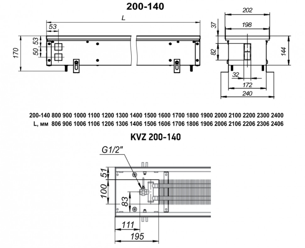 Радиатор Techno Usual KVZ 200-140-3700