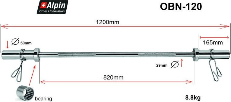 Гриф для штанги Alpin OBN-120