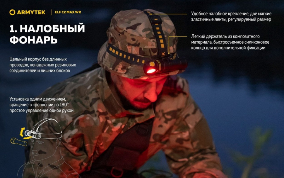 Фонарь Armytek Elf C2 Max WR USB-C (белый) Фонарь Armytek Elf C2 Max WR USB-C (белый)