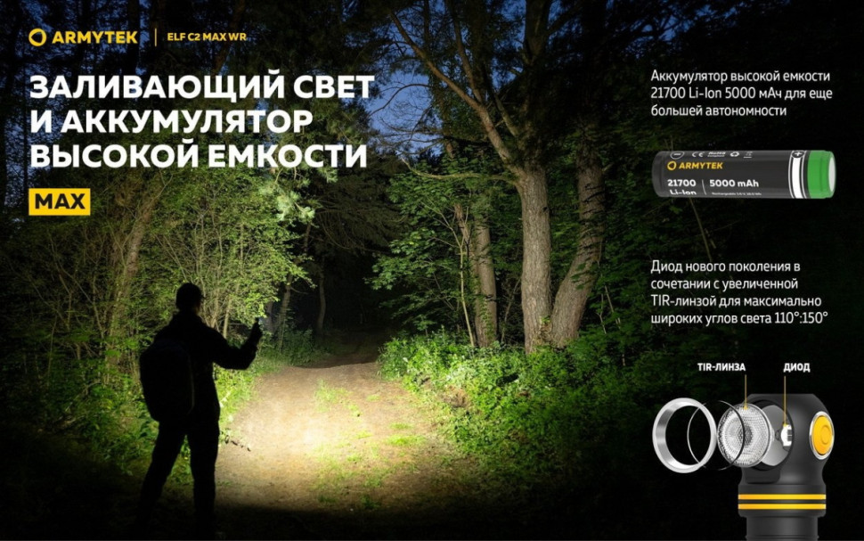 Фонарь Armytek Elf C2 Max WR USB-C (белый) Фонарь Armytek Elf C2 Max WR USB-C (белый)