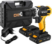 Дрель-шуруповерт Deko DKCD20FU-Li SET 3 063-4172 (с 2-мя АКБ, кейс, набор оснастки)