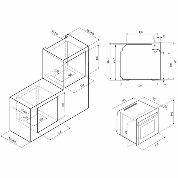 Духовой шкаф Krona Pronto 60 S G2