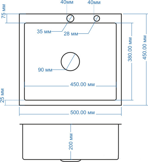 Кухонная мойка Avina HM5045 PVD (графит) Кухонная мойка Avina HM5045 PVD (графит)