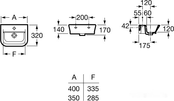 Умывальник Roca The Gap 35x32 (327479000) Умывальник Roca The Gap 35x32 (327479000)