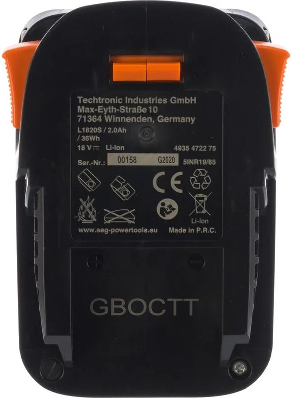 Аккумулятор для инструмента AEG Powertools L1820S 4935472275 (18В/2 Ah)