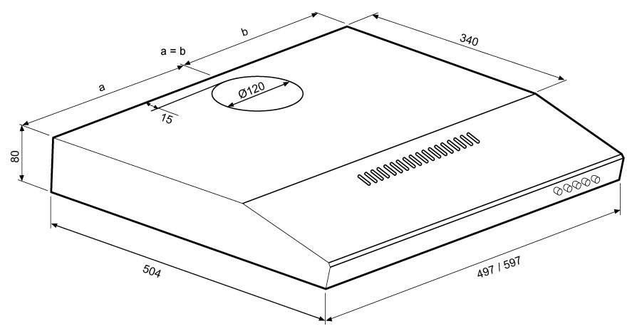 Вытяжка Krona Jessica slim 500 push button (черный)