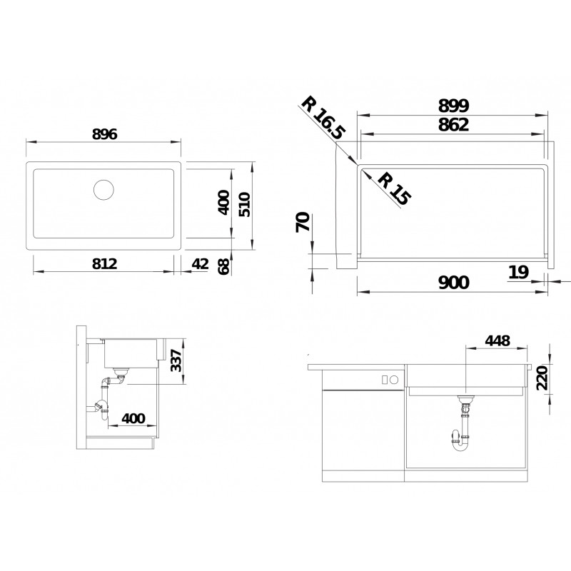 Кухонная мойка Blanco Vintera XL 9-UF (Бетон)