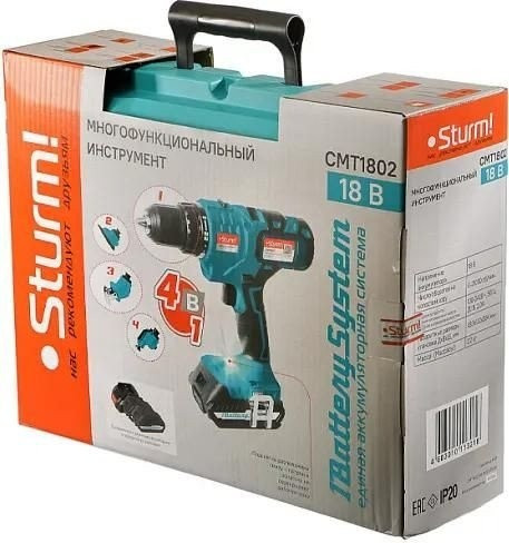 Дрель-шуруповерт Sturm CMT1802 (с 2-мя АКБ, кейс) Дрель-шуруповерт Sturm CMT1802 (с 2-мя АКБ, кейс)
