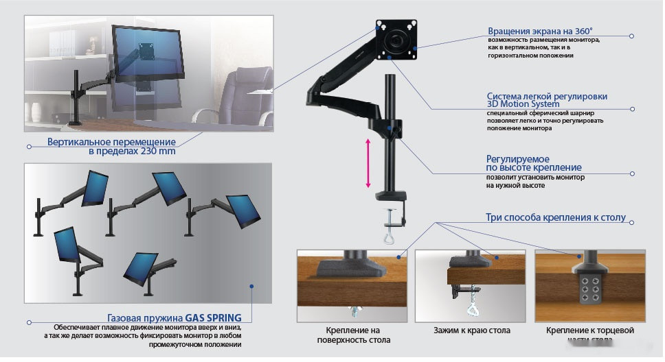 Кронштейн Kromax OFFICE-11 (черный) Кронштейн Kromax OFFICE-11 (черный)