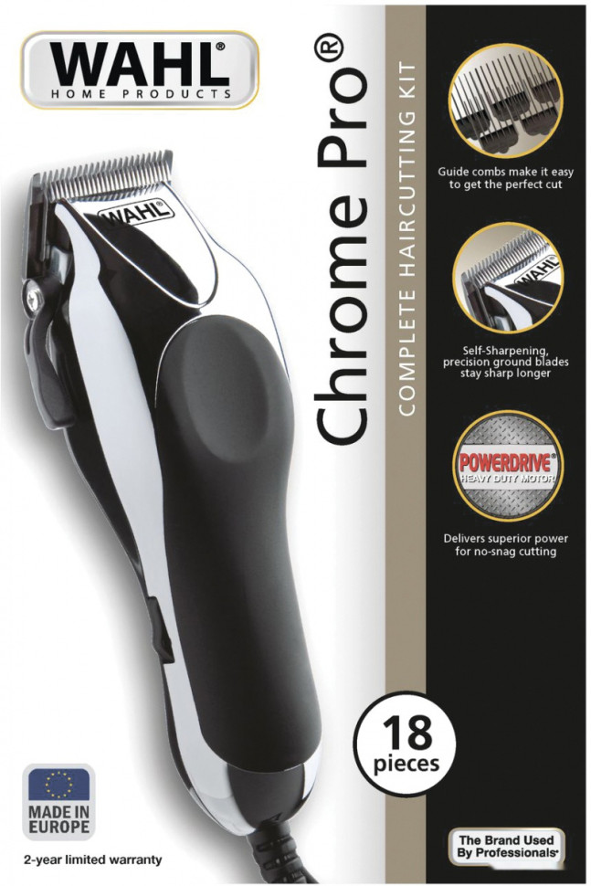 Машинка для стрижки волос Wahl Chrome Pro Silver/Black 20103.0460