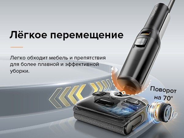 Вертикальный моющий пылесос Roborock Wet and Dry Vacuum Cleaner F25 ALT WD5M4A (с русской озвучкой, черный)