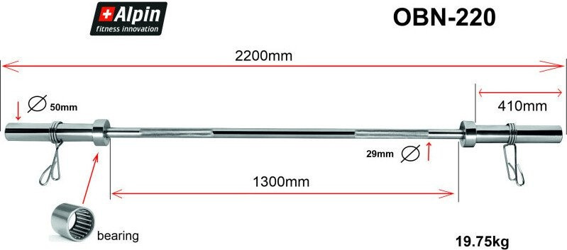Гриф для штанги Alpin OBN-220 Гриф для штанги Alpin OBN-220