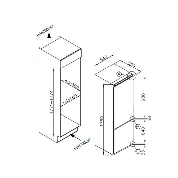 Встраиваемый холодильник Maunfeld MBF177SWGR Встраиваемый холодильник Maunfeld MBF177SWGR