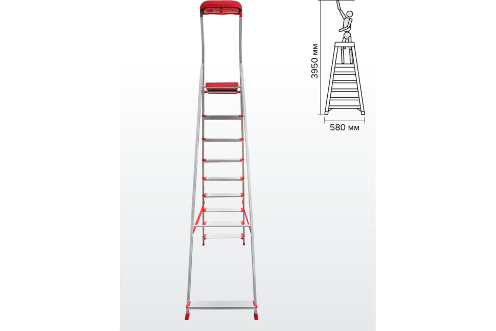 Лестница-стремянка Новая Высота NV 3118 (9 ступеней)