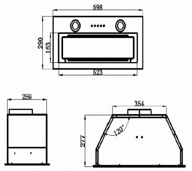 Вытяжка Maunfeld Trapeze 602M (белый) Вытяжка Maunfeld Trapeze 602M (белый)