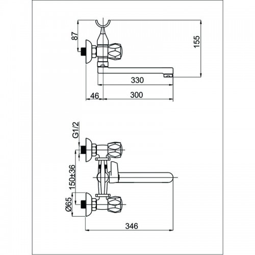 Смеситель Rubineta Rubin Ceramic C-1С/К Cross (C1CK06) Смеситель Rubineta Rubin Ceramic C-1С/К Cross (C1CK06)