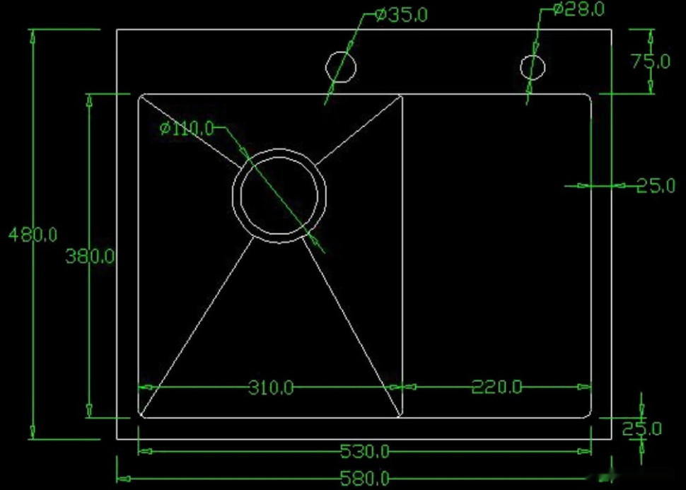 Кухонная мойка Avina HM5848R (нержавеющая сталь)