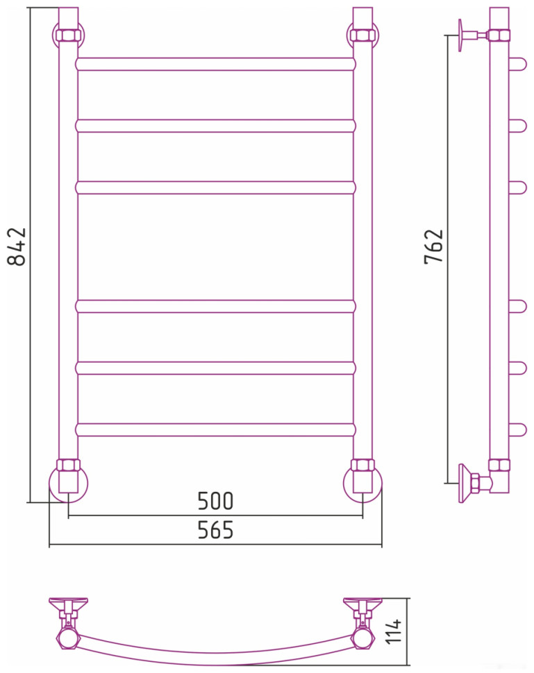 Полотенцесушитель Стилье Аксиома-20 800х500 00662-8050 Полотенцесушитель Стилье Аксиома-20 800х500 00662-8050