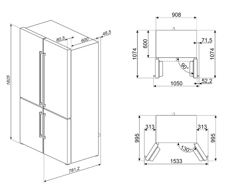Холодильник side by side Smeg FQ60XDE Холодильник side by side Smeg FQ60XDE