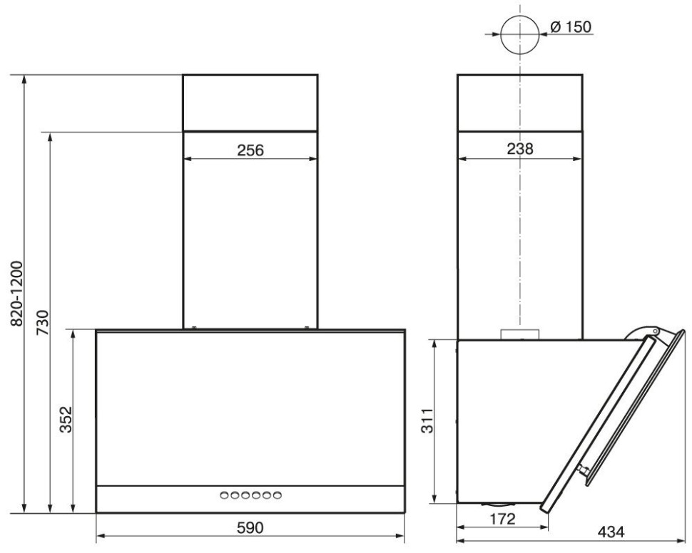 Вытяжка Elikor Рубин Ceramics S4 60Н-700-Э4Д 962840 (нержавеющая сталь/цемент)