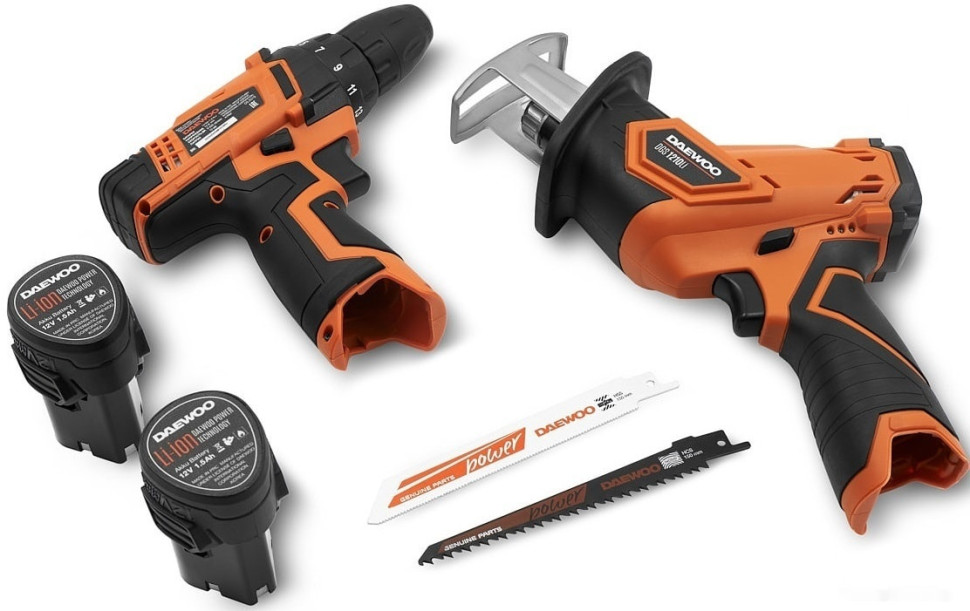 Дрель-шуруповерт Daewoo Power DGA 1220Li SET (с 2-мя АКБ, сумка, сабельная пила)