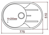 Кухонная мойка Tolero R-116 (серый)