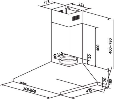 Вытяжка HOMSair Delta 50 (нержавеющая сталь) Вытяжка HOMSair Delta 50 (нержавеющая сталь)