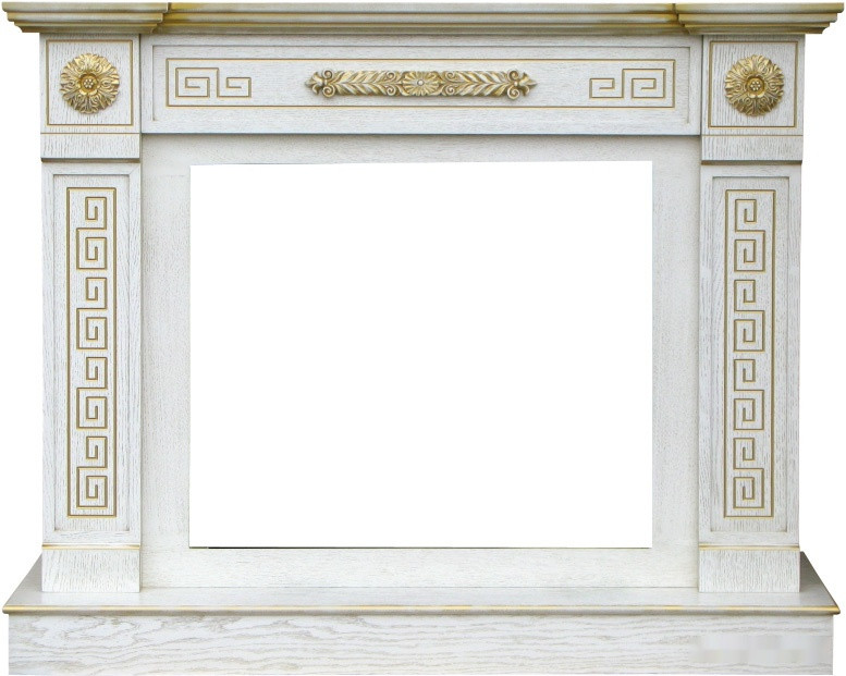 Камин Smolcom Bristol Bar MB/JUP (белый дуб, патина золото)