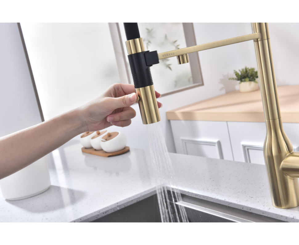 Смеситель Paulmark Magneto One Ma213188-SBG (золото/светлое брашированное золото)