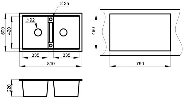 Кухонная мойка Granula GR-8101 (базальт)
