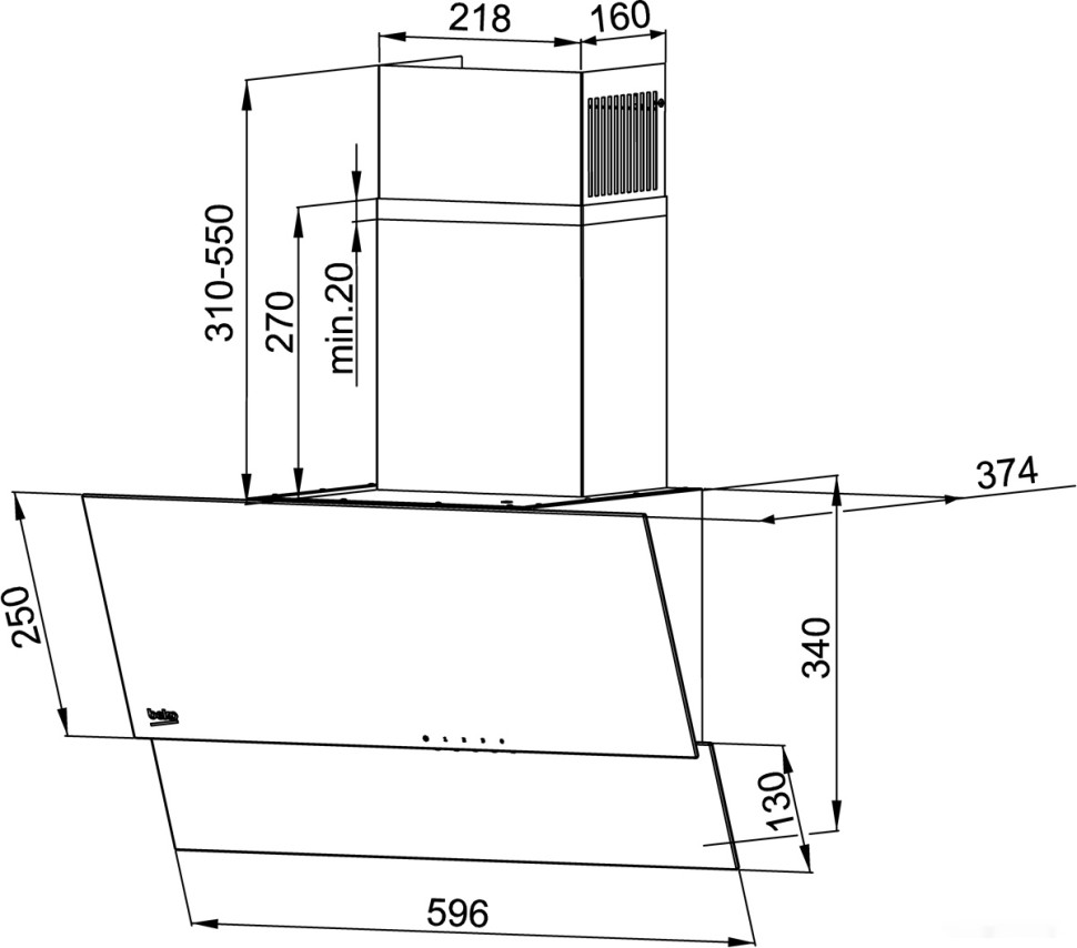 Вытяжка Beko HCA 62320 WH Вытяжка Beko HCA 62320 WH