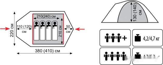 Палатка Tramp Mountain 4 v2 Палатка Tramp Mountain 4 v2