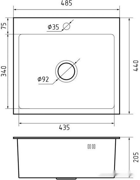Кухонная мойка GranFest Metal нержавеющая сталь AISI 304 PVD GF-4844 графит (с сифоном) Кухонная мойка GranFest Metal нержавеющая сталь AISI 304 PVD GF-4844 графит (с сифоном)