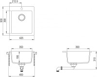 Кухонная мойка AquaSanita Simplex SQS 100 222 W graphite
