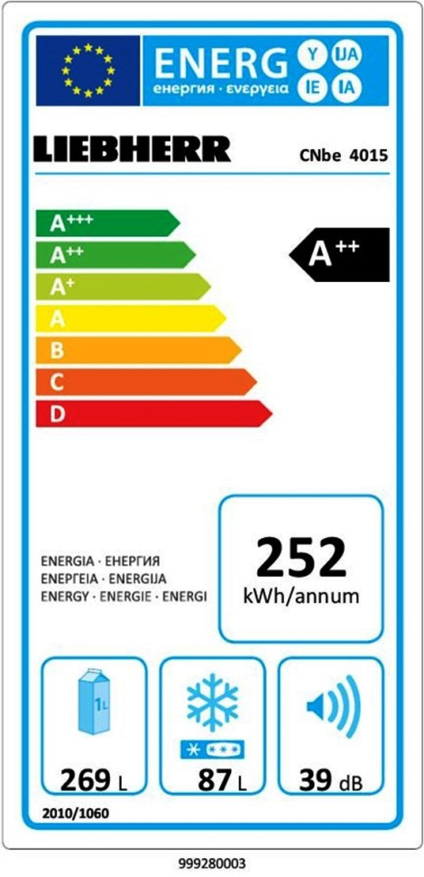 Холодильник с нижней морозильной камерой Liebherr CNbe 4015
