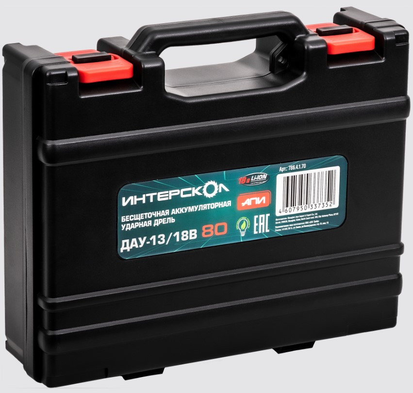 Аккумуляторная дрель-шуруповерт Интерскол ДАУ-13/18В 80 (786.4.1.70) Аккумуляторная дрель-шуруповерт Интерскол ДАУ-13/18В 80 (786.4.1.70)