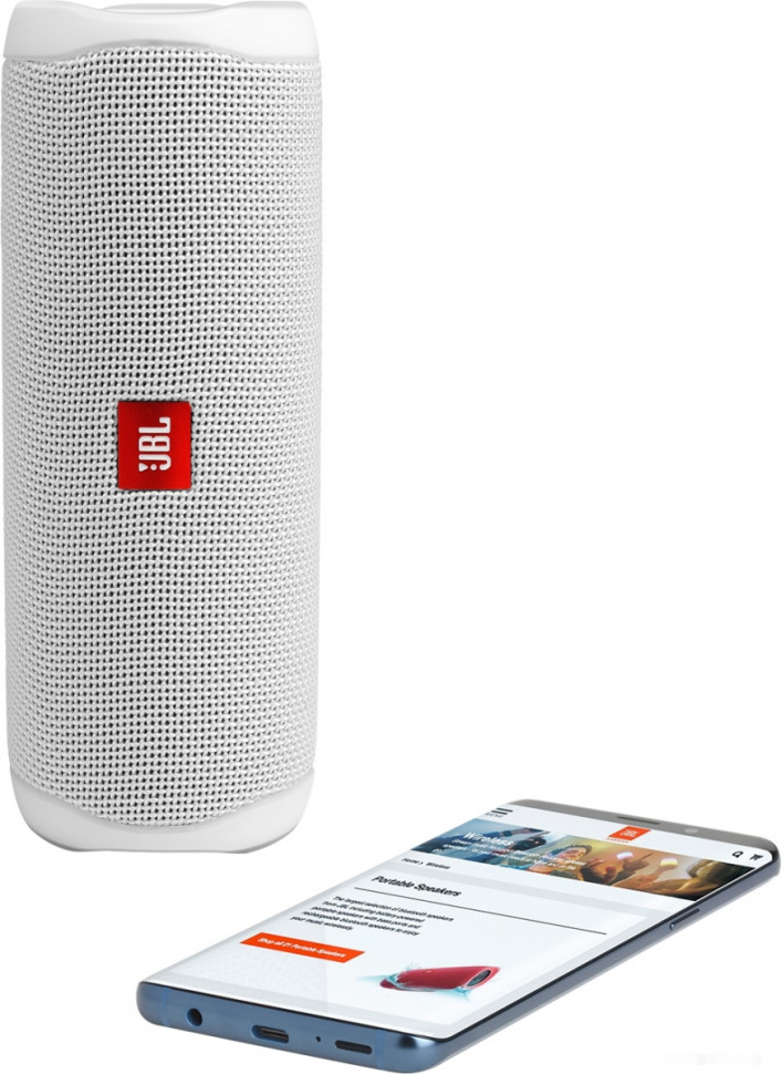Портативная акустика JBL Flip 5 (белый) Портативная акустика JBL Flip 5 (белый)