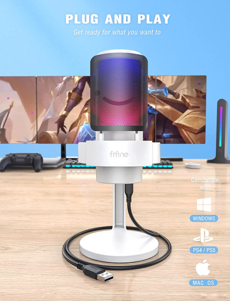 Проводной микрофон FIFINE A8 (белый) Проводной микрофон FIFINE A8 (белый)