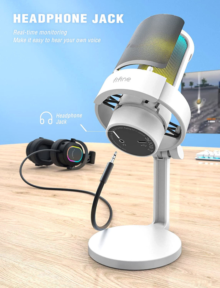 Проводной микрофон FIFINE A8 (белый) Проводной микрофон FIFINE A8 (белый)
