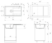 Кухонная мойка Ulgran Quartz Prima 850-07 (Уголь)