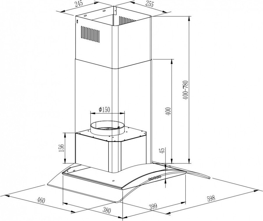 Вытяжка GrandGermes Brela 60 (черный) Вытяжка GrandGermes Brela 60 (черный)