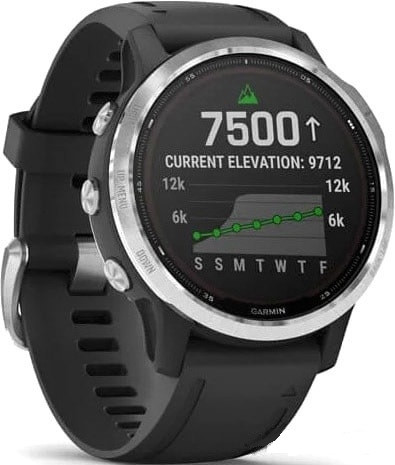 Умные часы Garmin Fenix 6 Solar 42 мм (серебристый/черный)