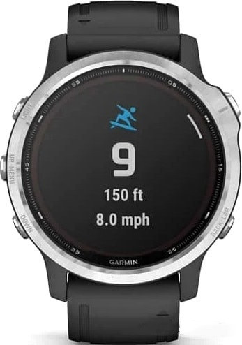 Умные часы Garmin Fenix 6 Solar 42 мм (серебристый/черный)