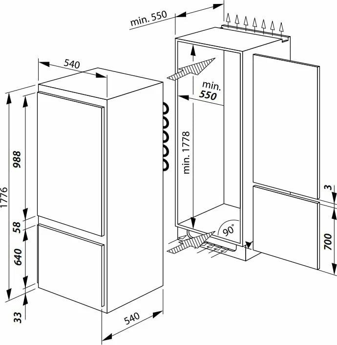 Холодильник с нижней морозильной камерой Hansa BK316.3AA
