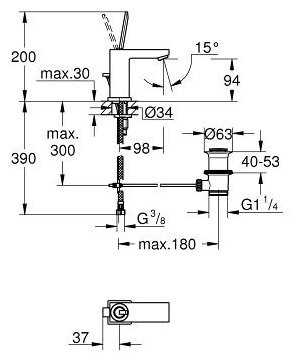 Смеситель Grohe Eurocube Joy 23654000