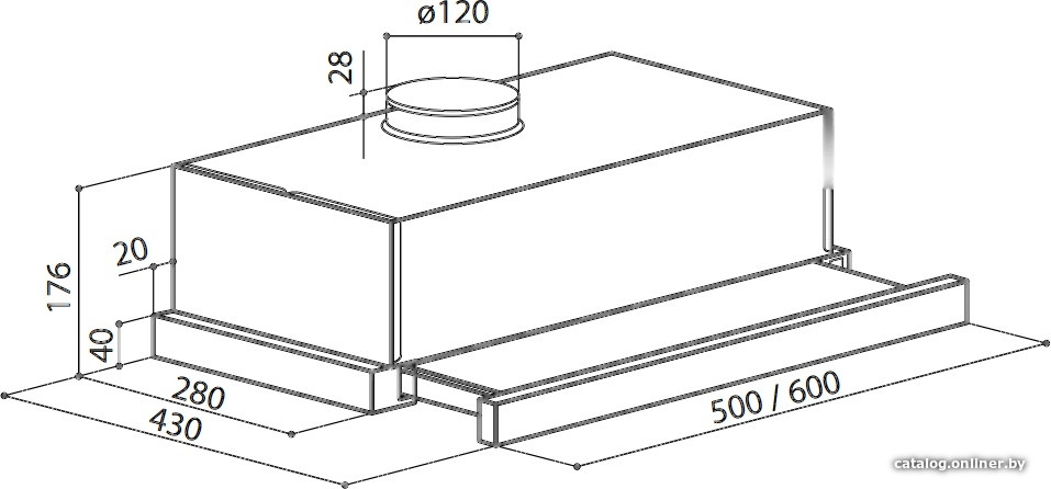 Вытяжка LEX Hubble 2М 600 (нержавеющая сталь)