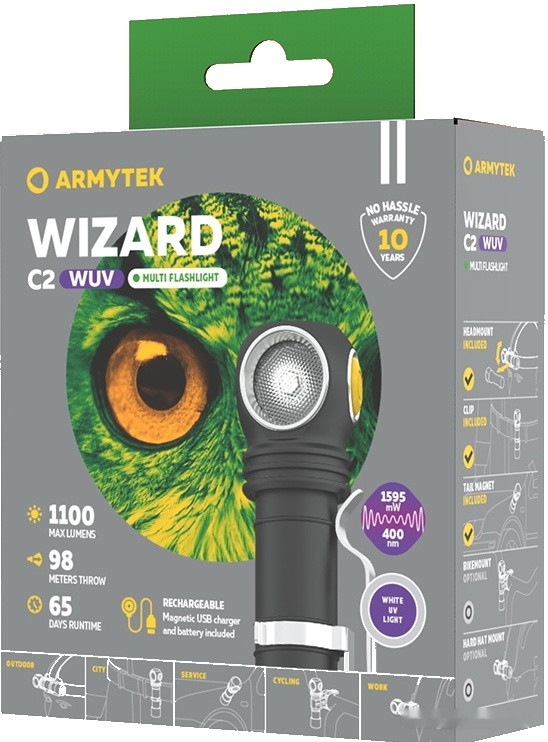 Фонарь Armytek Wizard C2 WUV Magnet USB