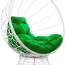 Кресло M-Group Кокос на подставке 11590104 (белый ротанг/зеленая подушка) Кресло M-Group Кокос на подставке 11590104 (белый ротанг/зеленая подушка)