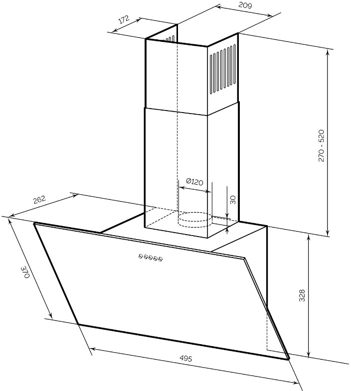 Вытяжка LEX Moza 500 (Black) Вытяжка LEX Moza 500 (Black)