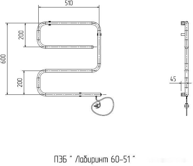 Полотенцесушитель Zorg Лабиринт 60x51, 60 вт (К-кнопка) Полотенцесушитель Zorg Лабиринт 60x51, 60 вт (К-кнопка)